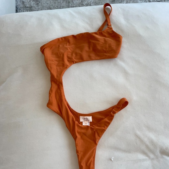 CAMILA COELHO CILIA ONE PIECE IN RUSTIC ORANGE IN SIZE SMALL - Picture 4 of 5